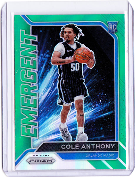 2020-21 Panini Prizm - Emergent - Green Prizm #21  Cole Anthony