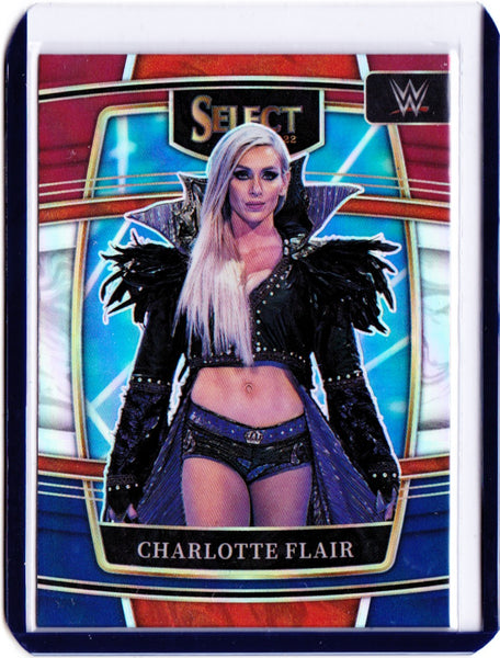 2022 Panini Select WWE - Red & Blue Prizm #45 Concourse - Charlotte Flair
