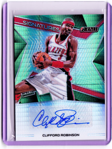 2018-19 Panini Spectra - Signatures - Neon Green Prizm #SG-CRB Clifford Robinson /49