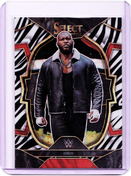 2023 Panini Select WWE - Zebra Prizm #20 - Concourse - Omos