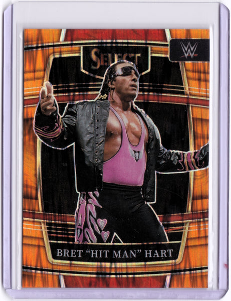 2022 Panini Select WWE - Orange Flash Prizm #85 Concourse - Bret "Hit Man" Hart