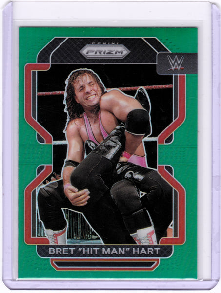 2022 Panini Prizm WWE - Green Prizm #198 Bret "Hit Man" Hart