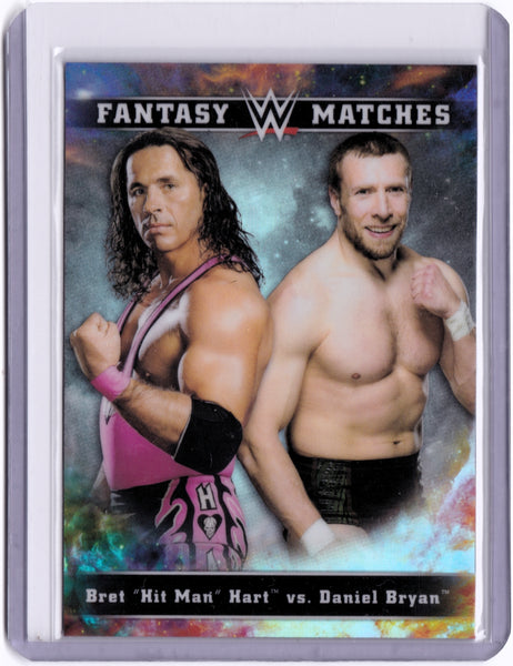 2020 Topps Chrome WWE - Fantasy Matches #FM-9 Bret "Hit Man" Hart vs Daniel Bryan