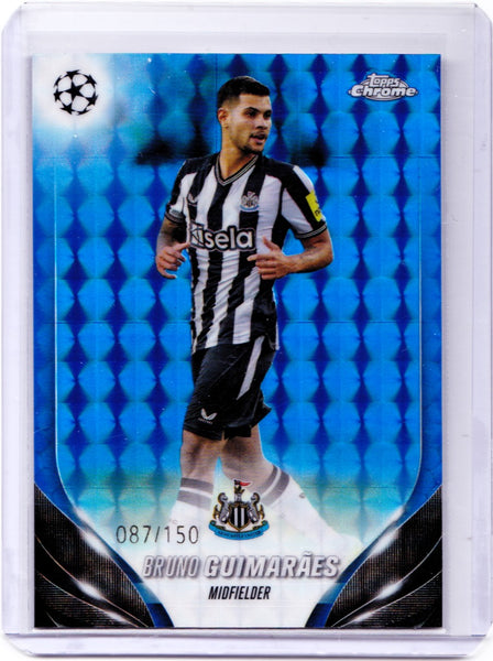 2023-24 Topps Chrome UEFA Club Competitions - Blue Geometric Refractor #104 Bruno Guimarães /150