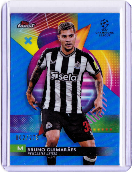 2023-24 Topps Finest UEFA Club Competitions - Sky Blue Refractor #45 Bruno Guimarães /275