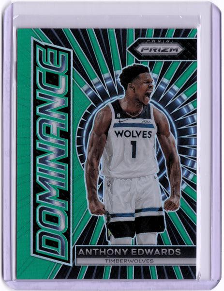 2023-24 Panini Prizm - Dominance - Green Prizm #15 Anthony Edwards