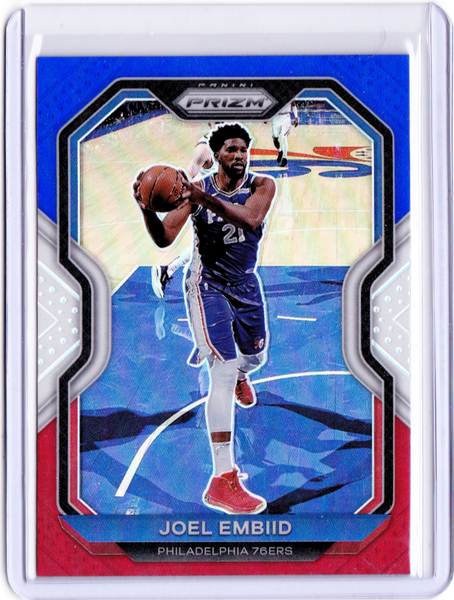 2020-21 Panini Prizm - Red White & Blue Prizm #141 Joel Embiid
