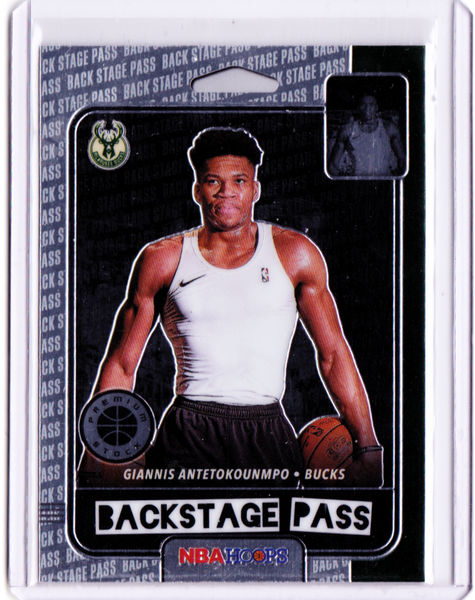 2019-20 Panini NBA Hoops Premium Stock - Back Stage Pass #9 Giannis Antetokounmpo