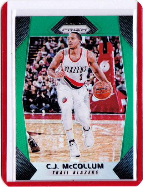 2017-18 Panini Prizm Green Prizms #142 C.J. McCollum