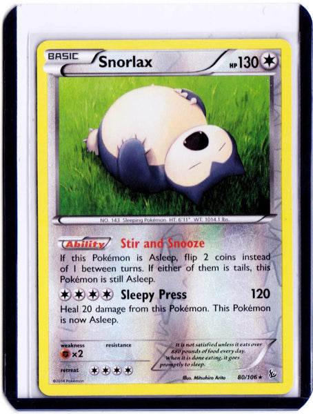 2014 Pokémon XY - Flashfire - Expansion Set - Reverse Foil #80 Snorlax