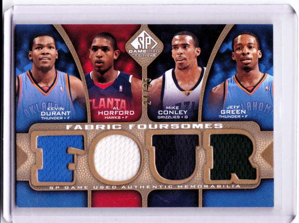 2009-10 SP Game Used - Fabric Foursomes - Level 3 #F4-DHGC Kevin Durant, Al Horford, Mike Conley, Jeff Green /35