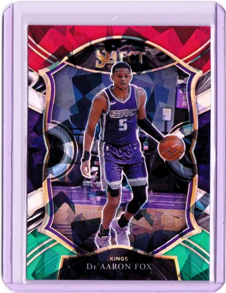 2020-21 Panini Select - Red White Green Cracked Ice Prizm #32 Concourse - De'Aaron Fox