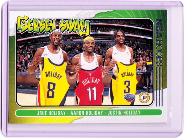 2020-21 Panini NBA Hoops - Jersey Swap #4 Aaron Holiday, Jrue Holiday, Justin Holiday