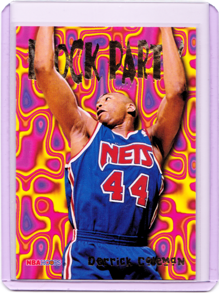 1995-96 NBA Hoops - Block Party #24 Derrick Coleman