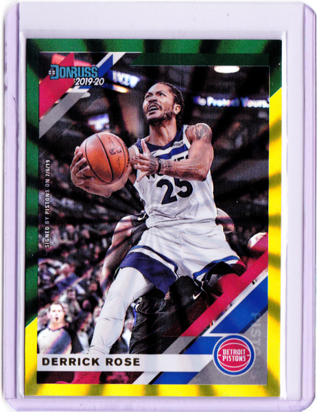2019-20 Panini Donruss - Holo Green and Yellow Laser #121 Derrick Rose