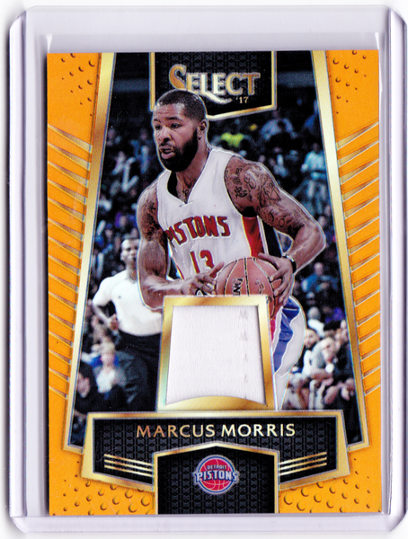 2016-17 Panini Select - Select Swatches - Orange Prizm #5 Marcus Morris /60