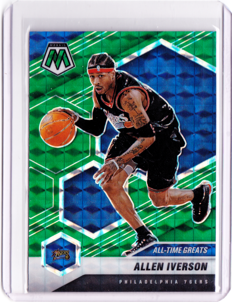2020-21 Panini Mosaic - Mosaic Green Prizm #292 All-Time Greats - Allen Iverson