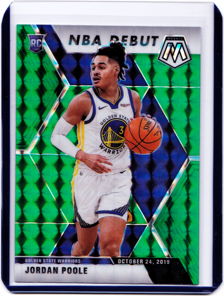 2019-20 Panini Mosaic - Green Prizm #261 Jordan Poole RC