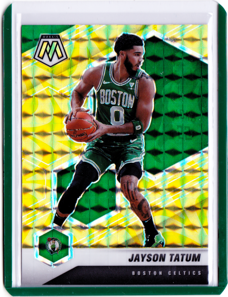 2020-21 Panini Mosaic - Reactive Yellow Prizm #107 Jayson Tatum