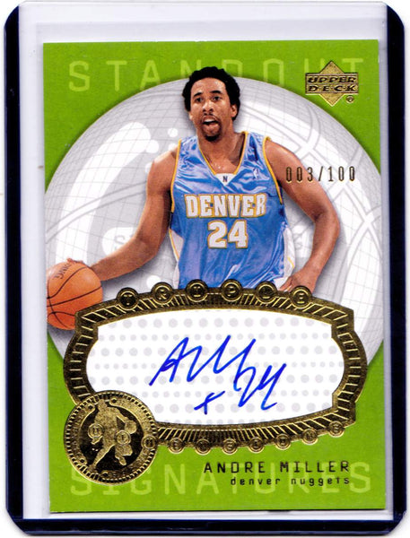 2003-04 Upper Deck Triple Dimensions Standout Signatures #STA47 Andre Miller /100