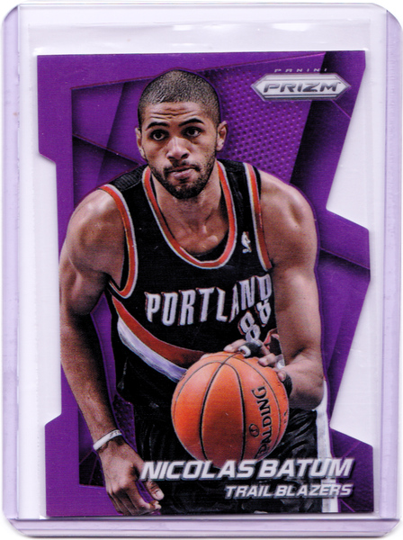 2014-15 Panini Prizm - Purple Die-Cut Prizms #50 Nicolas Batum /139